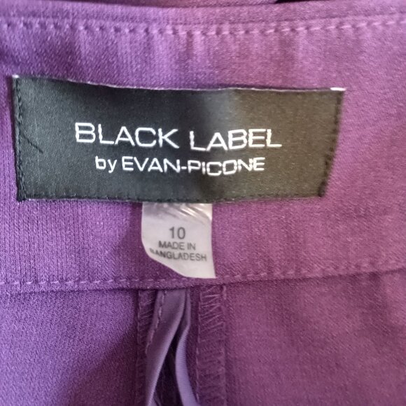 Black Label by Evan Picone Dress Pants Sz 10 Eggplant Cotton Spandex Blend - Picture 7 of 7